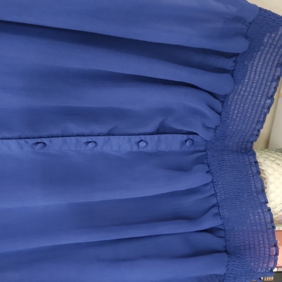 Torrid Blue Career Blouse 3X Office Sheer Summer School Contemporary - Picture 3 of 7